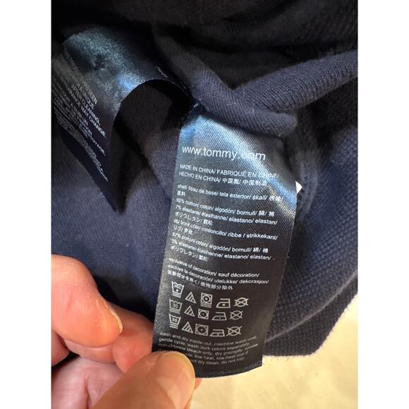 Tommy Hilfiger Sweater Mens Medium Blue Cardigan Button Front Preppy Distressed - Picture 5 of 8